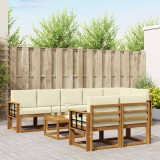 vidaXL Set de canapele de exterior cu pernă 9 pcs Natural și Crem 3366613