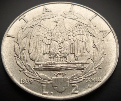 Moneda istorica 2 LIRE - ITALIA FASCISTA, anul 1939 * cod 64 foto
