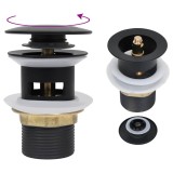 Cumpara ieftin Ventil scurgere push, functie de preaplin, negru 6,4x6,4x9,1 cm