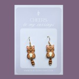 Cercei aurii cu pisici - Brown