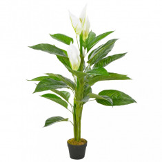 Plantă Artificială Anthurium Cu Ghiveci Alb 115 cm 280161