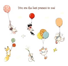 Sticker decorativ, Animalute, Baloane, 100 cm, 727STK