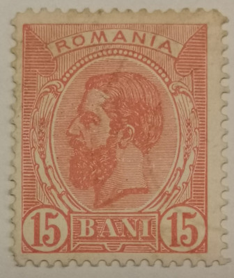 Rom&amp;acirc;nia Lp 51 Spic de gr&amp;acirc;u fără filigran 15 bani nestampilat foto