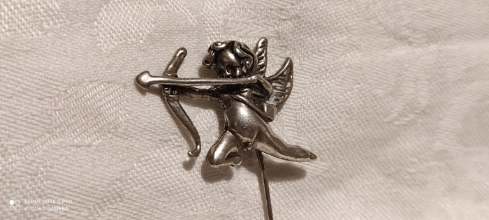 argint BROSA CUPIDON manopera EXCEPTIONALA vechi PIN de efect VECHI superb UNIC
