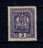 1919 - Ocupatia Romana in Ucraina, Colomeea, 40/3 heller, neștampilat, cu șarniera