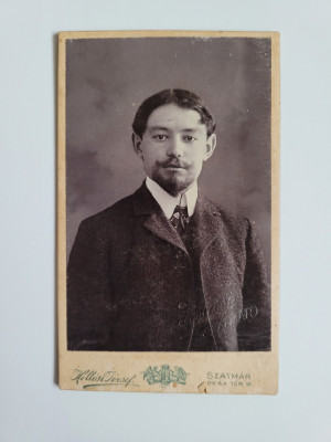 Transilvania Foto carte identitate CDV Hollosi Jozsef Satmar, Satu Mare, 1890 foto