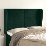 vidaXL Tăblie pat cu aripioare verde &icirc;nchis 147x23x118/128 cm catifea 3118147