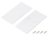 Obturator Alb pentru Profil LED, Set 2 Bucăți, 33.4x67.5x2mm, Oțel