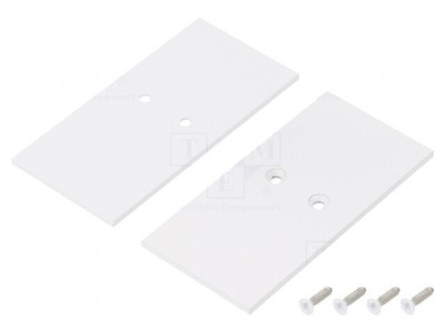 Obturator Alb pentru Profil LED, Set 2 Bucăți, 33.4x67.5x2mm, Oțel foto