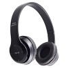 Casti fara fir P47, cu Bluetooth, pliabile, pe ureche, alb/negru
