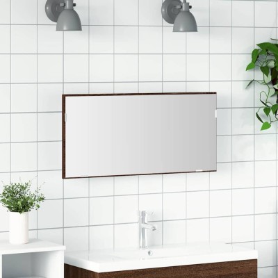 vidaXL Oglindă pentru baie Stejar brun 80 x 8.5 x 37 cm Lemn compozit 863305 foto