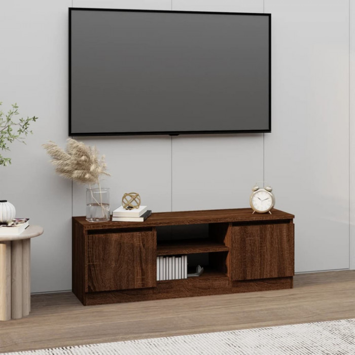 Comodă TV cu ușă, stejar maro, 102x30x36 cm