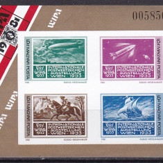 Ungaria 1981 Ziua marcii transport postal MI bl. 150B MNH