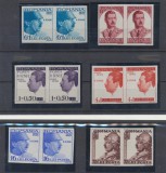1940 ROMANIA Carol II 10 ani de Domnie - seria rară NEdantelata in perechi orizontale MNH, tiraj 200 serii, Nestampilat