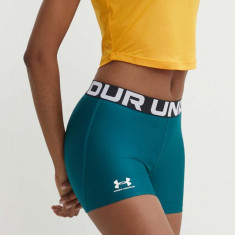 Under Armour pantaloni scurți de antrenament Authentics culoarea turcoaz, cu imprimeu, medium waist