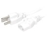 Cablu Alimentare 3x18AWG IEC C13 NEMA 5-15 5m Alb 10A