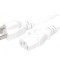 Cablu Alimentare 3x18AWG IEC C13 NEMA 5-15 5m Alb 10A