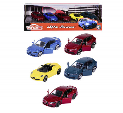 MAJORETTE MASINUTE METALICE SET 5 MASINI ALFA ROMEO SuperHeroes ToysZone foto