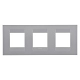 Rama Gewiss Chorus GW16426VT, 6 module (2 + 2 + 2), gri titan, pentru priza / intrerupator