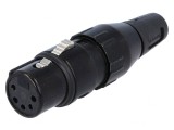 Mufă XLR Mamă 5 Pin Lipire Argintat, DELTRON