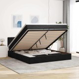 vidaXL Cadru de pat otoman cu saltea, catifea neagră 200x200 cm 3311869