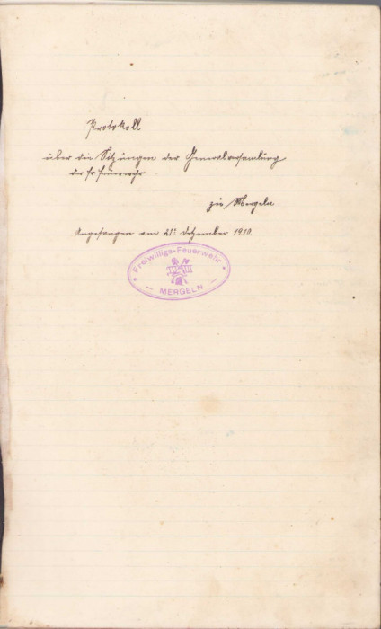 HST 285SP Registru 1910 Formațiunea de pompieri voluntari Merghindeal Sibiu