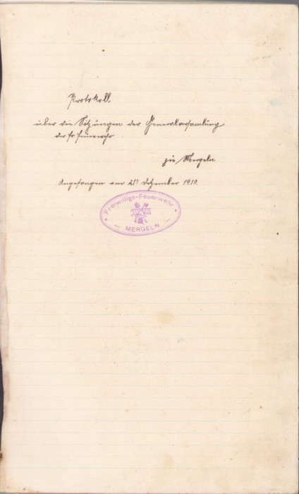 MSP32 Registru 1910 Formațiunea de pompieri voluntari Merghindeal Sibiu