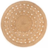 vidaXL Covor din iută cu design &icirc;mpletit, 240 cm, rotund