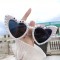 Ochelari in forma de inima, flippy, pentru petrecerea burlacitelor, tematica nunta, protectie soare, 15.3x5.7x14.5 cm, scris bride to be cu perle, alb