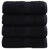 vidaXL Prosoape oaspeți premium SOLUND 4 buc. negru 30x50 cm 600 gsm
