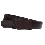 Curea barbati eleganta pentru costum piele naturala, Maro, 3.5cm TK12MBOX, MADE IN ROMANIA