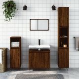 Set dulapuri de baie, 3 piese, stejar maro, lemn prelucrat GartenMobel Dekor, vidaXL