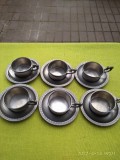 Vintage. Lavorazione a Mano Rama Peltro 95%. Set de 6 cesti. Made in Italy.