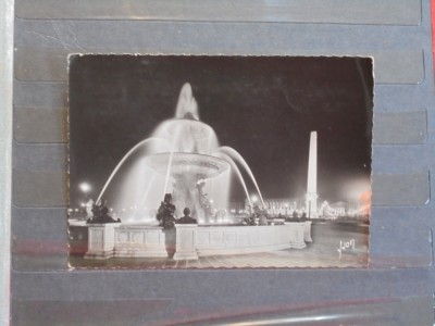 FRANTA - PARIS - PIATA CONCORD NOAPTEA - 1962 - CIRCULATA, TIMBRATA - foto