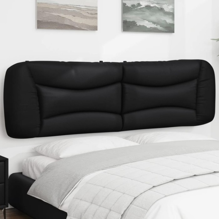 vidaXL Pernă pentru tăblie pat, negru, 183 cm, piele artificială 374614