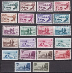 St.Pierre si Miquelon 1938 vederi fauna caini MI 170-191 MLH foto
