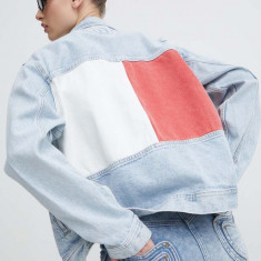 Tommy Jeans geacă din denim femei, de tranziție, oversize, DW0DW18331