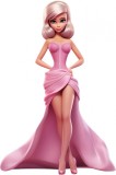 Cumpara ieftin Sticker decorativ, Barbie, Roz, 89 cm, 8402ST-14, Oem