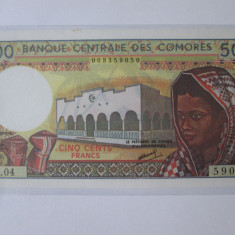 Comores/Comore 500 Francs 1994 UNC seria:59050,bancnota din imagini