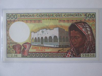 Comores/Comore 500 Francs 1994 UNC seria:59050,bancnota din imagini foto