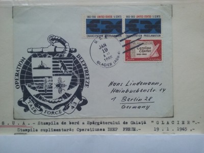 1965-SUA-Sparg. Glacier-Oper.Deep Freeze -Plic circ. foto