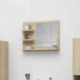 Oglinda de baie, stejar Sonoma, 60 x 10,5 x 45 cm, PAL GartenMobel Dekor, vidaXL