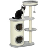 PawHut Copac de Zgariat pentru Pisici, Stalpi din Sfoara de Sisal, Plus Moale, Design Multifunctional, Jucarie cu Minge, Gri, 59x35x100 cm | Aosom Rom