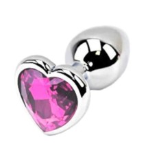 Dop Anal Hearty Buttplug, Medium, Argintiu/Roz Inchis, Passion Labs