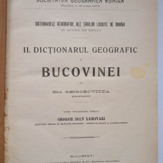 Dictionarul geografic al Bucovinei, Grigorovitza, 1908, George Ioan Lahovari