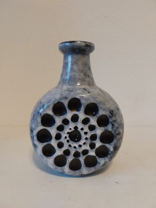 Vaza ceramica vintage VEB STREHLA Germania, anii 60, Mid Century Modern design