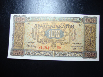GRECIA 100 DRAHME 1941 UNC foto