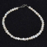 Bratara perle de cultura albe 4mm, Stonemania Bijou