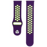 Cumpara ieftin Curea silicon, compatibila Samsung Galaxy Watch 4 Classic, 46mm, telescoape Quick Release, Violet/Verde
