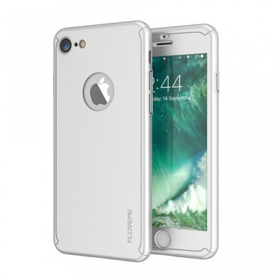 Husa Apple iPhone 8 FullBody Elegance Luxury Silver acoperire 360 + folie sticla foto